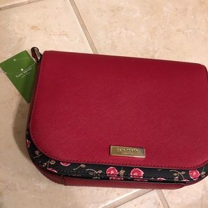 Kate Spade Large Carsen bag hazy rose rooster red